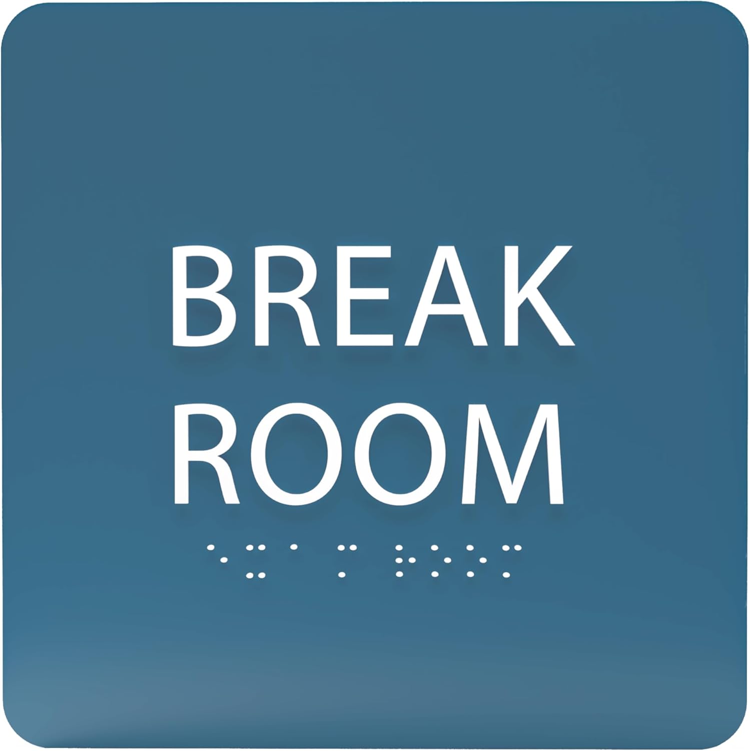 6" X6" Break Room Sign - ADA Compliant Tactile Graphics Grade 2 Braille Text Acrylic Wall Signs - Employee Kitchen, Lunch Room Sign for Offices, Hotels, Schools, and Restaurants