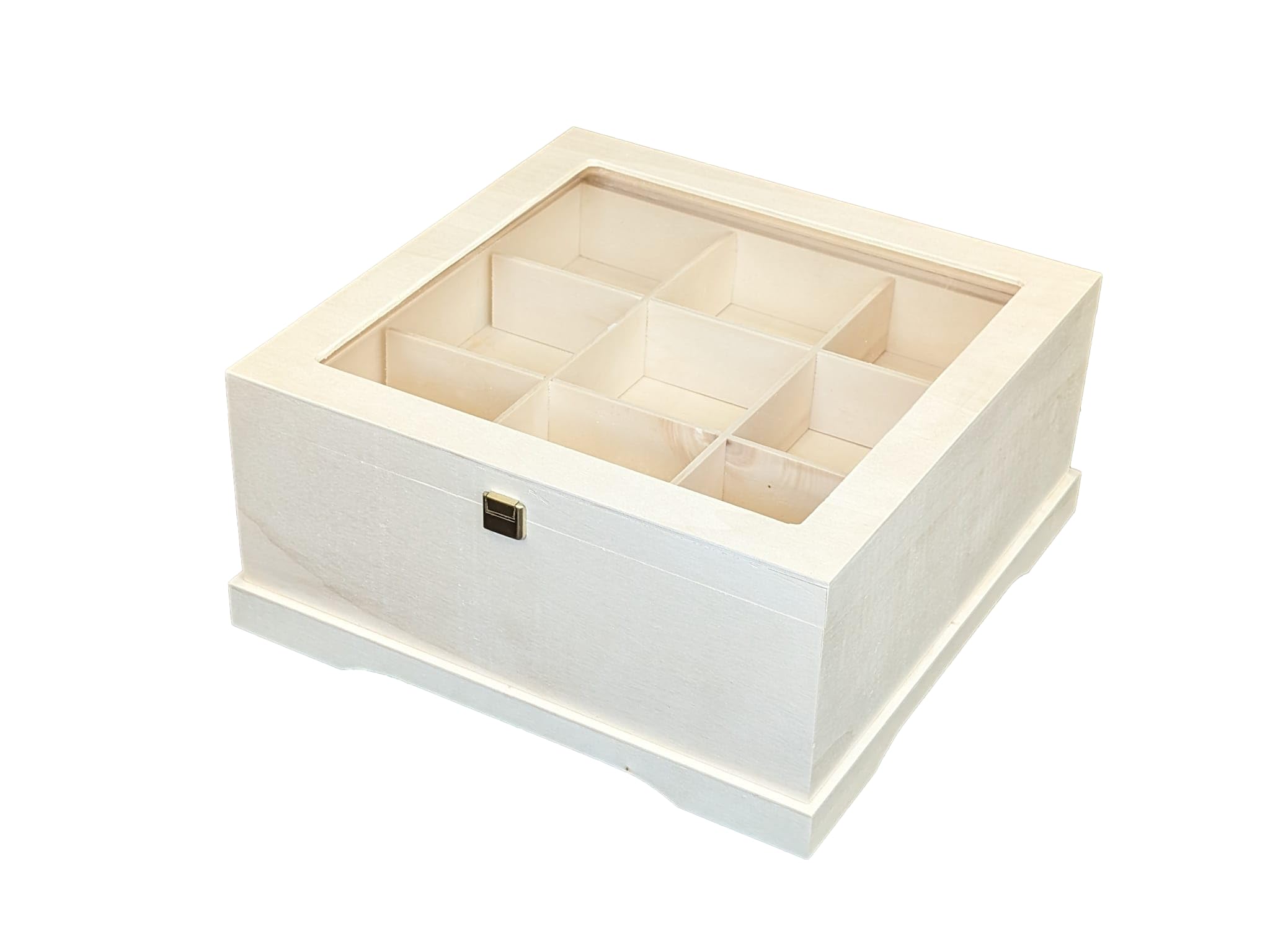 Caja Colecciones. Para corbatas, cinturones, minerales, etc.. En madera de chopo natural. Se puede pintar. Medidas: 34 * 34 * 16 cms.