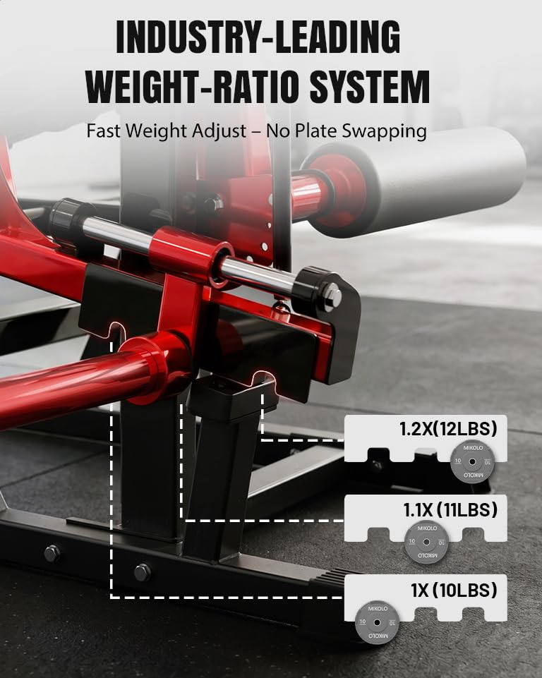 Image of Mikolo Leg Extension and Curl Machine, Adjustable Leg Curl Machine for Home Gym, Seated Leg Extension and Lying Leg Curl Machine, Leg Workout Equipment with 1:1 Resistance System