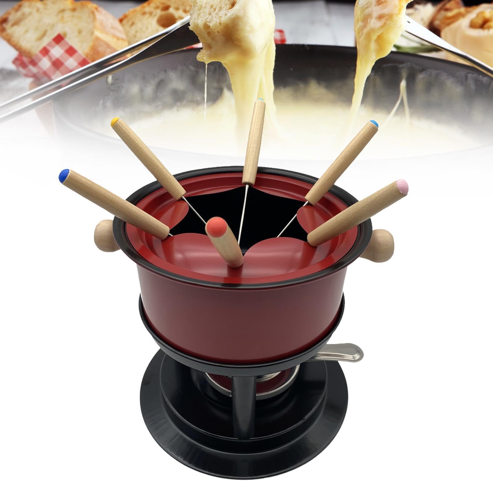 Qectial Fonduetopf, Fondue Set, Robustes Käse Fondue Set, Fonduetopf, Fonduetopf Set für Desserts, Fleisch, Hochzeiten, Outdoor Feste