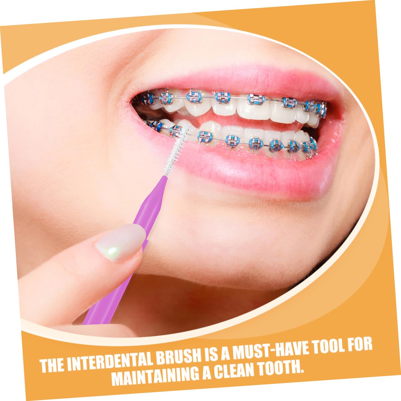 250piezas Cepillos Interdentales Para Limpieza Herramienta Portátil De Cepillo De Dientes Para Usar Brackets Naranja Azul Verde Rosa