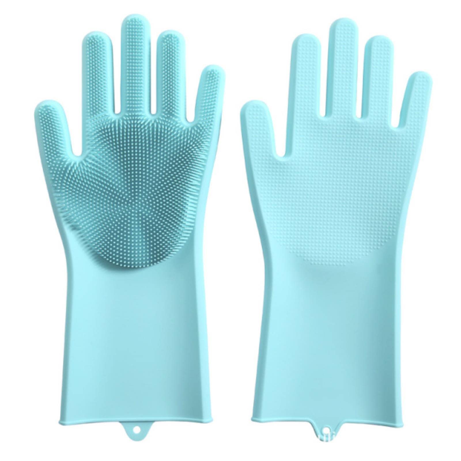 YUANstore Silicone Gloves Kitchen Cleaning Dishwashing Gloves Soft Scrubber Rubber Dish Washing Tools Kitchen Household Gadgets 1 Pair