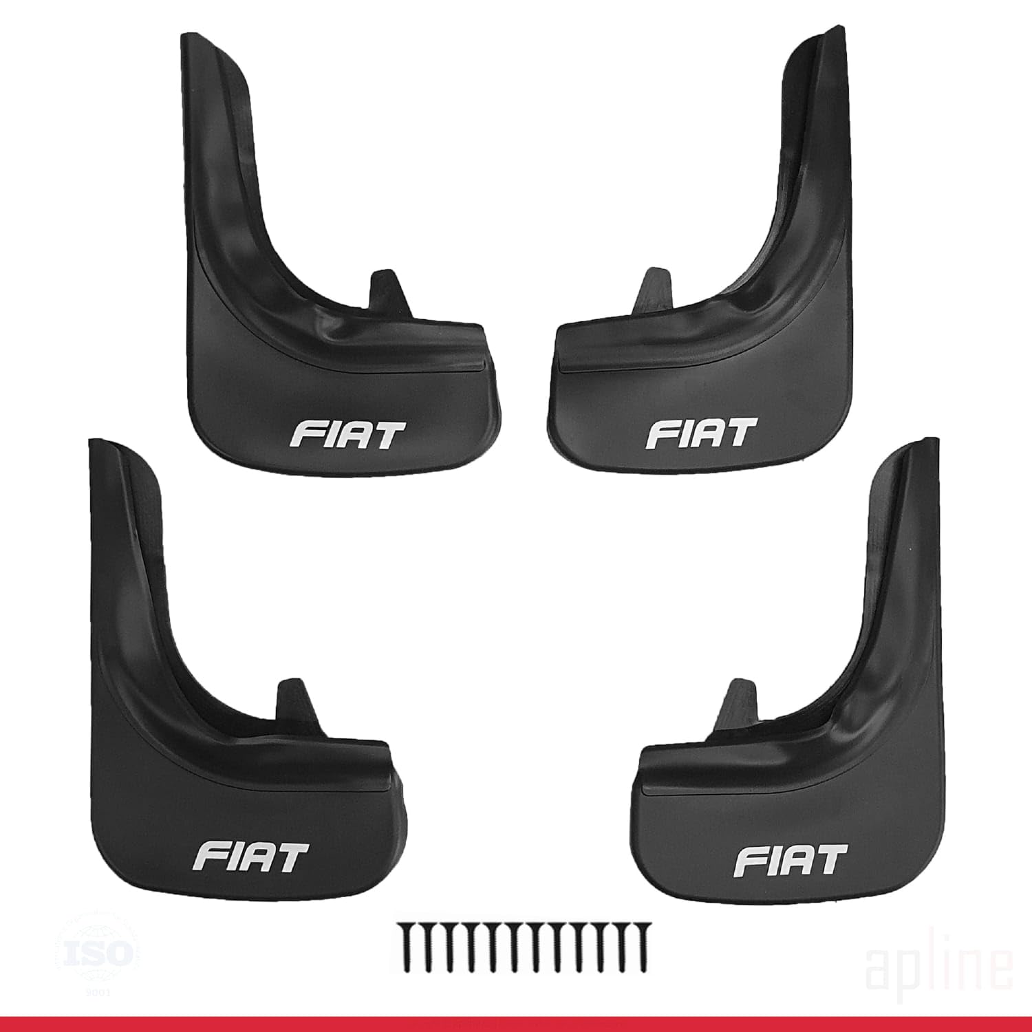 Compatible avec Fiat Jeu de Bavettes Garde-boue Avant et Arrière de Voiture 4 Pcs Noir