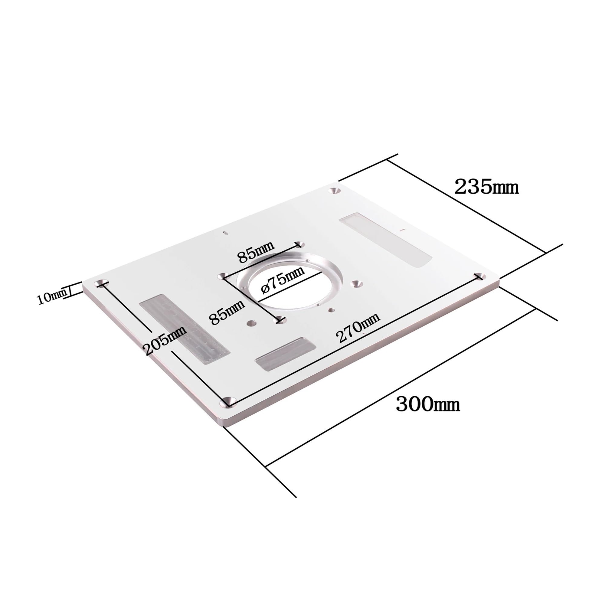 Uniwersalna Wielofunkcyjna Elektryczna Frezarka Do Drewna Przycinania Flip Plate Prowadnica Stołu Router Wkładka Płytka Obróbki Precyzja, Odporność Na ZużYcie(Black)
