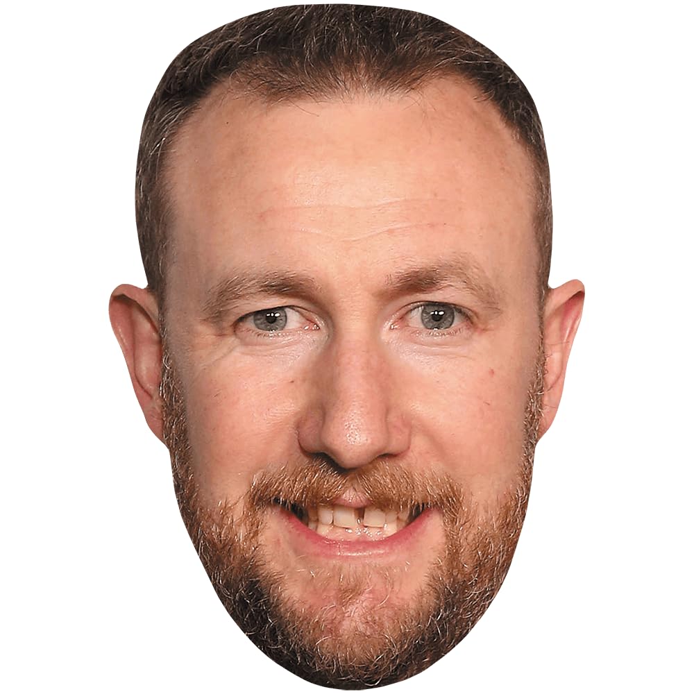 Celebrity Cutouts Lifelike Alex Horne (Smile) Celebrity Mask, Flat Card Face, Fancy Dress Mask