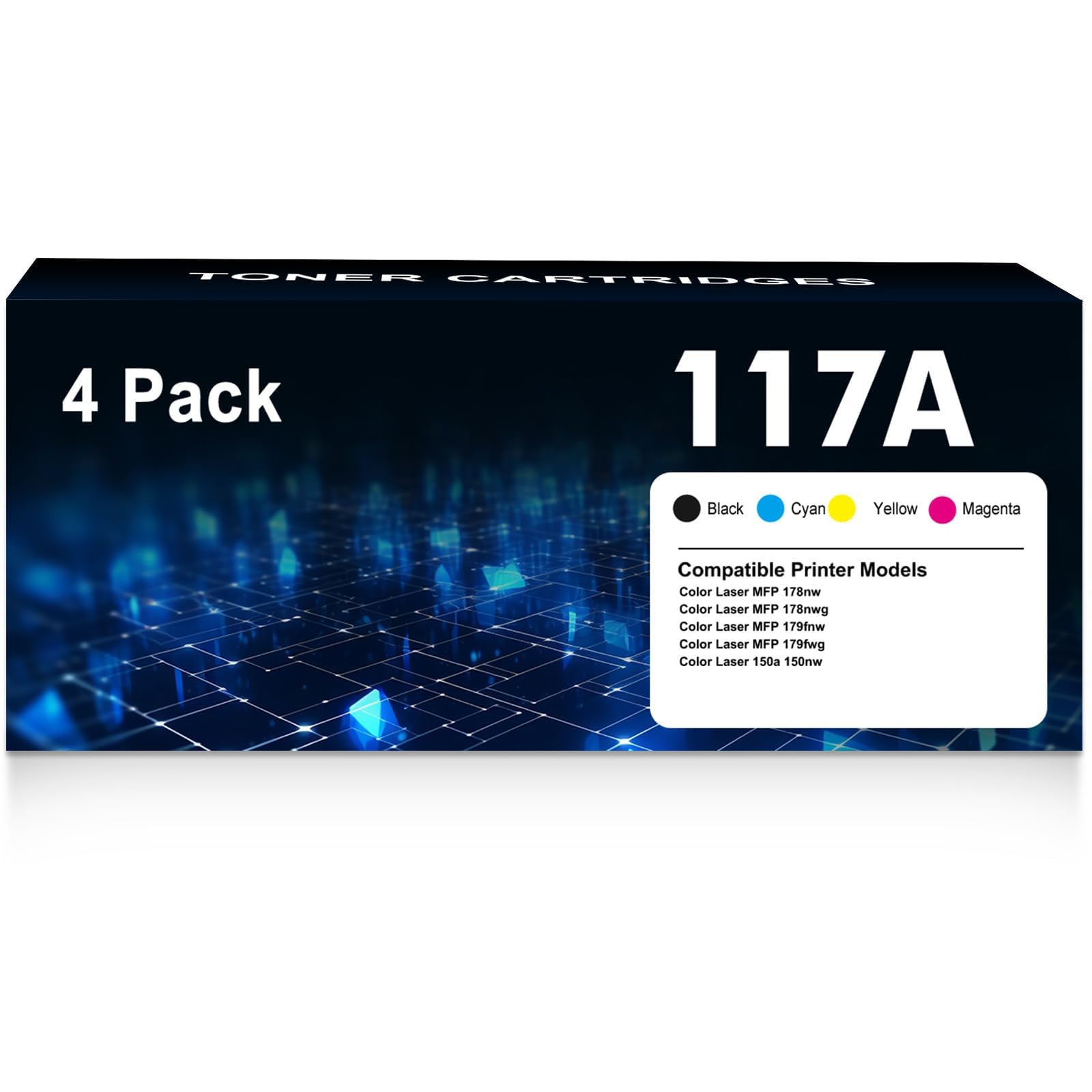 117A MFP 179FWG 178NWG Kompatibel für HP 117A Toner Set 4er-Pack | Kompatibel für HP Color Laser MFP 178nwg 179fwg 150nw 179fnw 178nw 150a 179 178 150 W2070A W2071A W2072A W2073A Toner