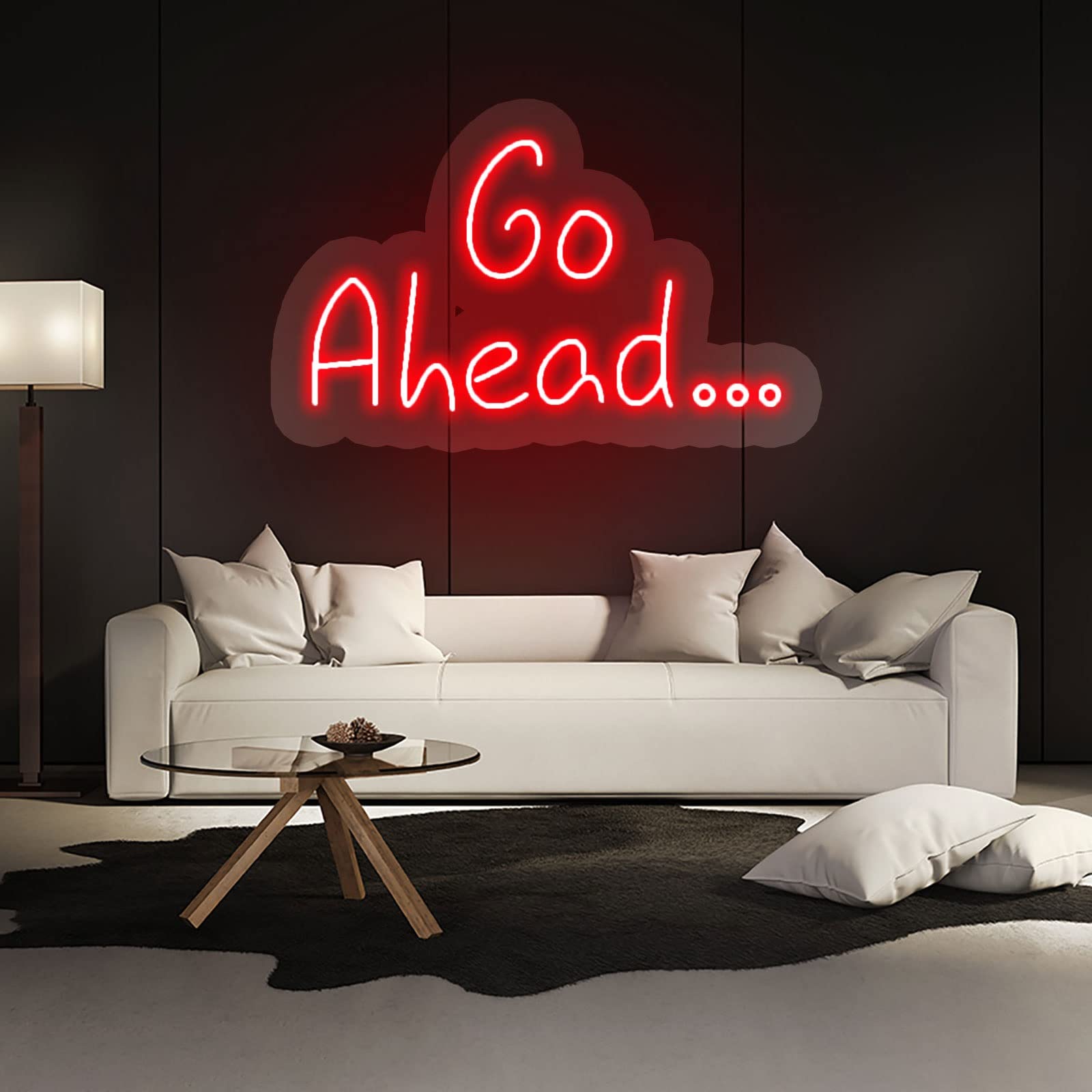 Neonlichtzeichen, LED-Neonzeichen Custom Go Ahead Led Neon Sign Light, Art Bar Pub Club Wandbehang Neon for Home Schlafzimmer Hochzeitsdeko (Color : Red, Size :