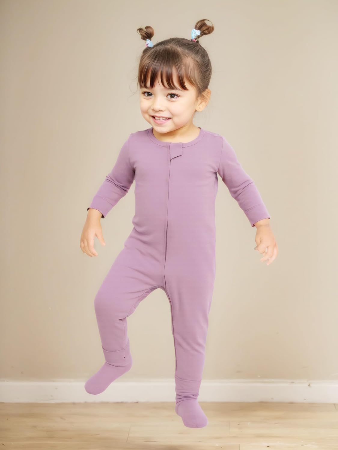 Aablexema Baby Pajamas Bamboo Rayon Zipper, 3pcs Unisex Infant Outfit with Mitten One Piece Footie Sleepwear - Image 6