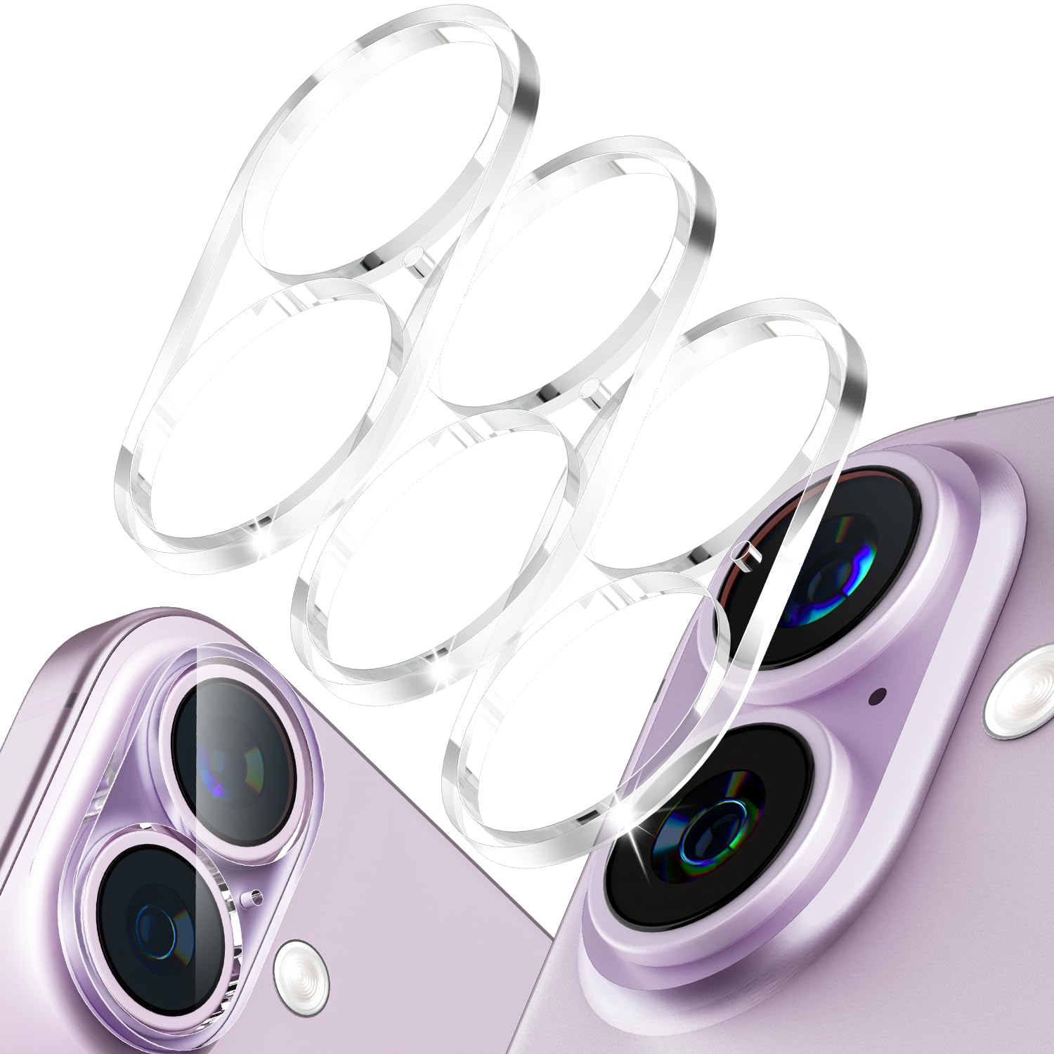imluckies [3 Pack Camera Lens Protector for iPhone 16/16 Plus & iPhone 17, Tempered Glass, 9H Hardness, Anti-Scratch, HD Clear, Case Friendly, Easy to Install, Not Affect Night Shots