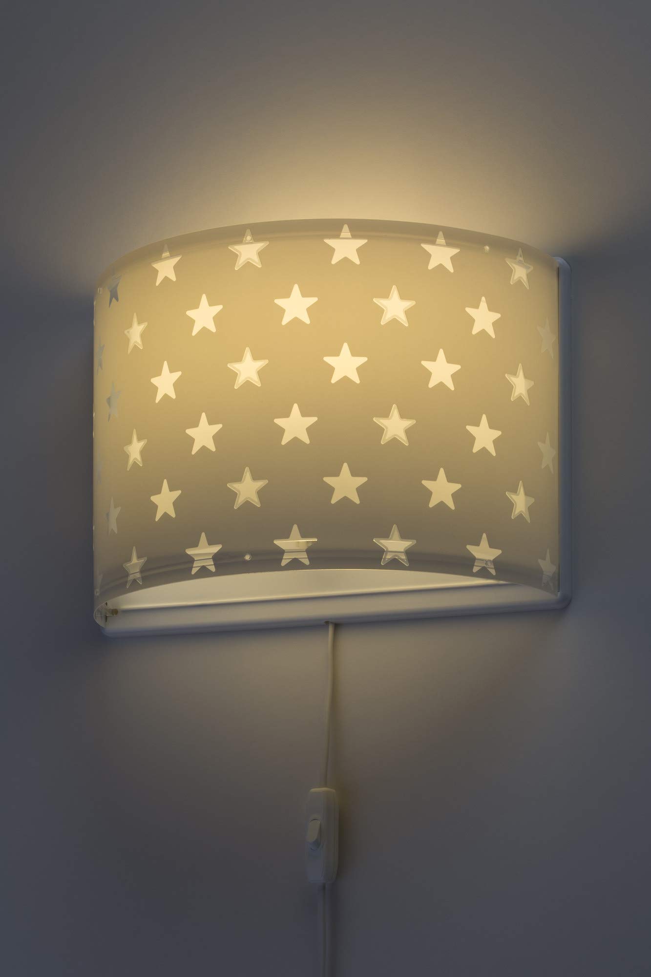 Dalber Lámpara infantil Aplique de pared Stars Gris, 81218E, E27