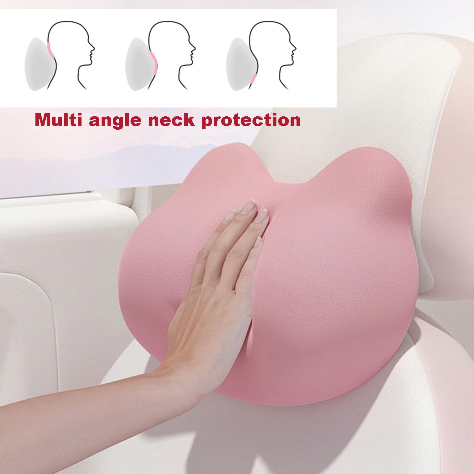 Cuscini Ortopedici in Memory Foam, Cuscino per Coccige e Supporto Lombare, per Dolore a Schiena e Colonna, per Casa, Ufficio e Auto,Rosa