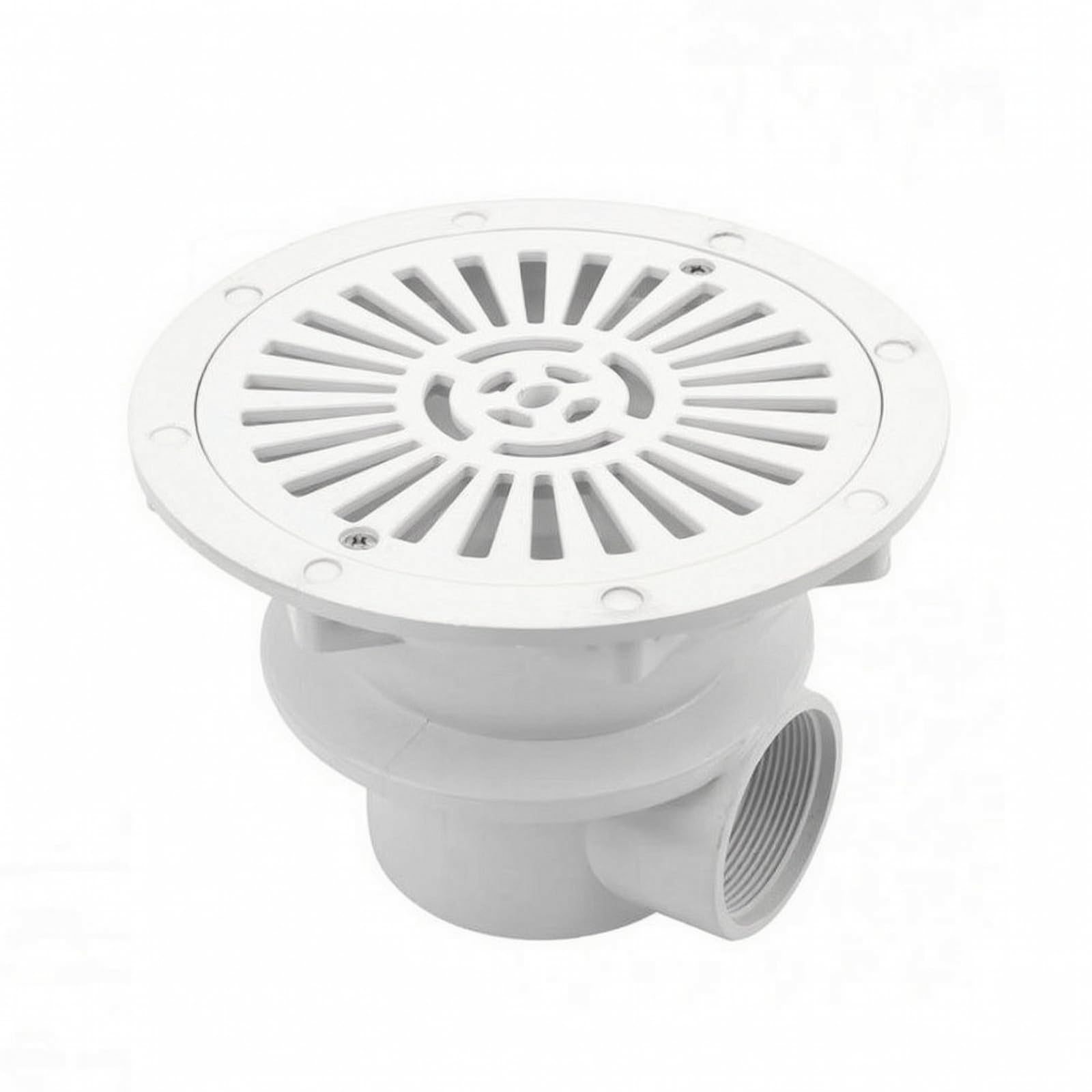 Conector Aspiración para Piscina | Ranurado, para Piscina Hormigón, Práctico, Conector Drenaje con Rejilla Antiobstrucción