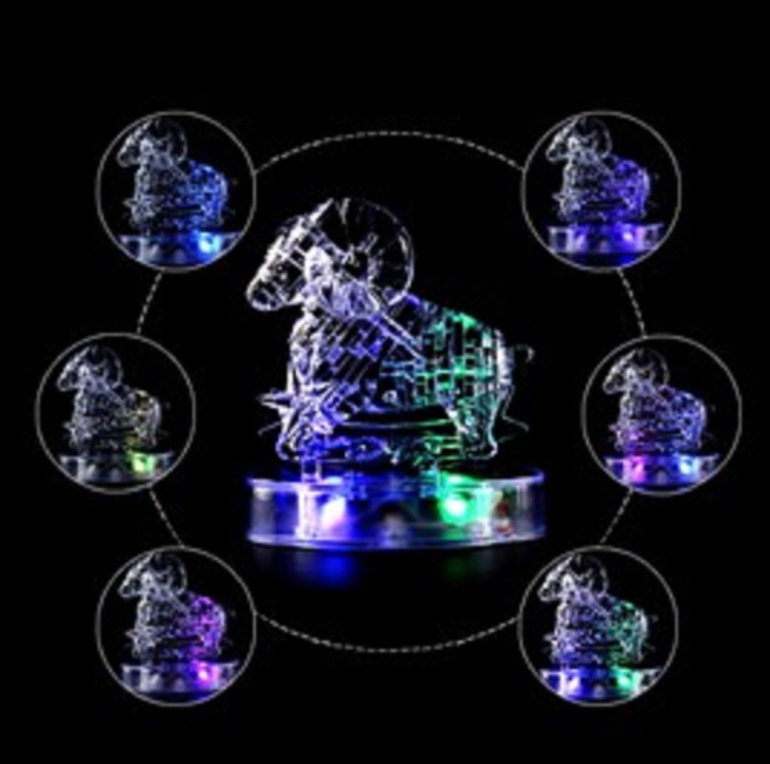 ♡ 3Dクリスタル 牡羊座 置物 LEDライト インテリア 星座 ガラス ❤️ 3Dクリスタル 牡羊座 置物 LEDライト インテリア 星座 ガラス