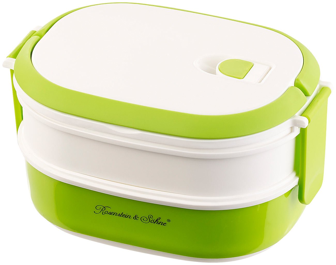 Rosenstein & Söhne: Lunch Box with 2 Levels and Handle, Clip Lid Lunch Box, BPA Free, 700 ml Food Container