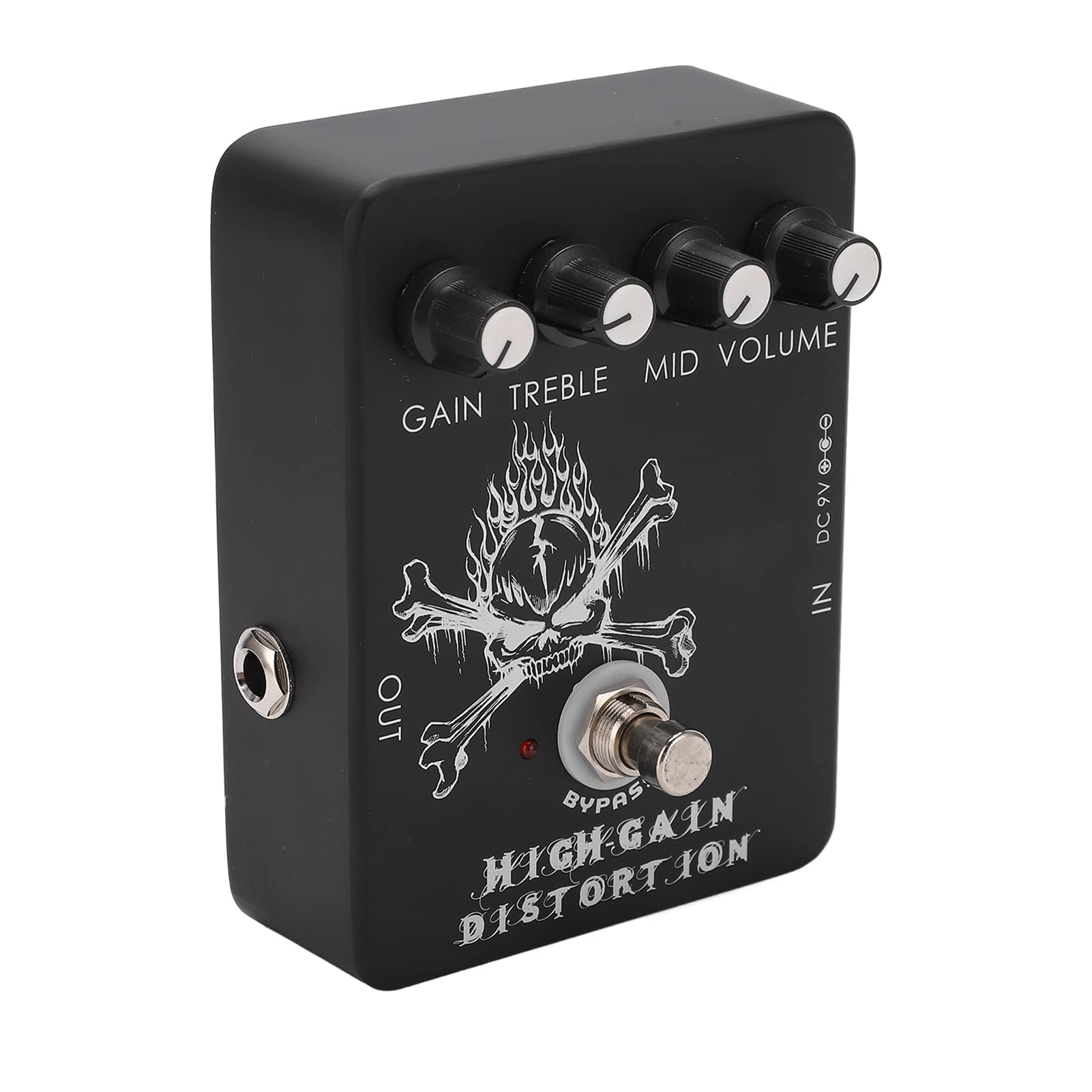 LiebeWH Pedale Effetto Distorsione Ad Alto Guadagno, Pedale per Chitarra con Guscio in Metallo con Controllo EQ per Musicisti Metal Rock Blues, Ingresso Corrente 11 MA 500 KΩ