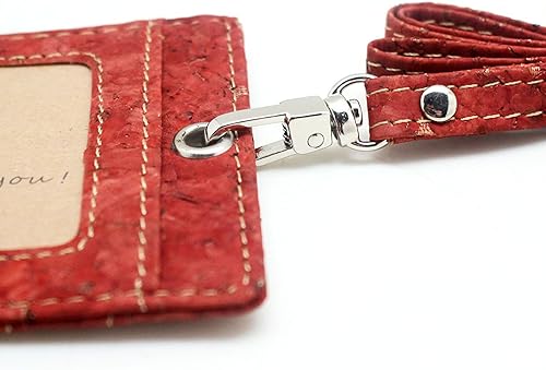 Vista 179 de Boshiho. Funda vertical, de piel, para tarjeta de identificación con cordón resistente., Bolso