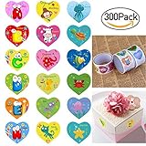 BESTOMZ Heart Stickers Sticker for Kids with Animal Designs, Pack of 300