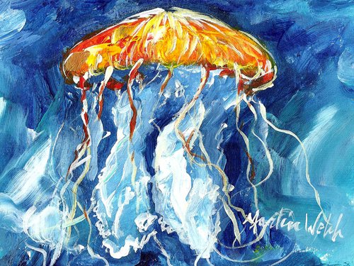 Caroline's Treasures MW1176PINT Jellyfish 16 ounce Mixing Glass Pint Glass for Beer, Margaritas, Sodas and More, Restaurant Quality Glassware