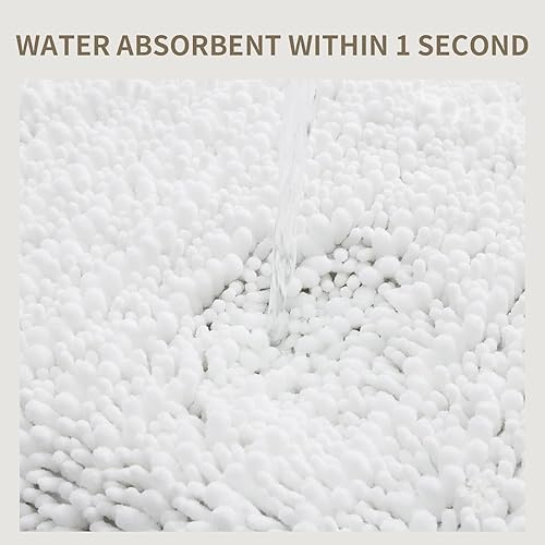 Miniatura 6 de Tapete de baño pequeño de 24 x 17 pulgadas, antideslizante, absorbente, para fregadero y ducha, grueso, lavable, tapete de baño ultra suave para