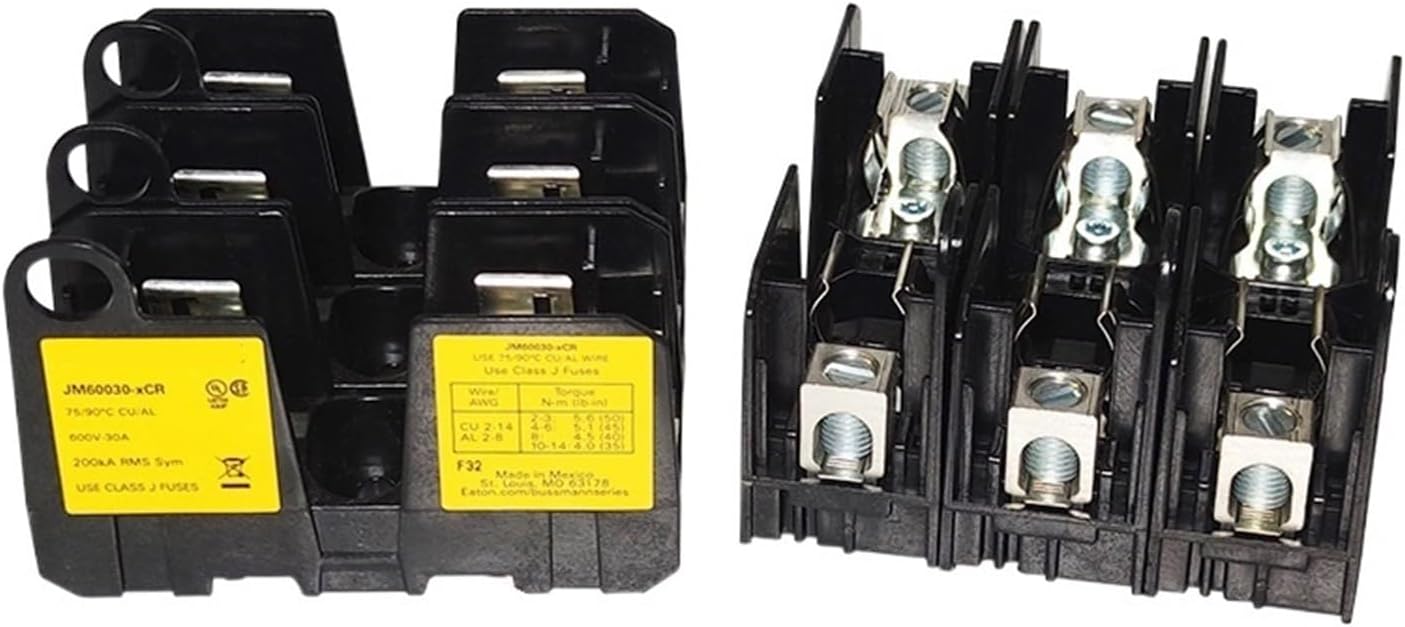 SPABOY Fuse Holder J/JM60030-xCR-1CR-2CR-3CR 600V 30A (Color : J/JM60030-xCR 1CR 1P, Size : 600Vac)