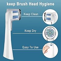 Vista 3 de Fundas para cepillos de dientes compatibles con cabezales de repuesto Oral B, se adapta a la serie iO Ultimate White, protector de cabezales