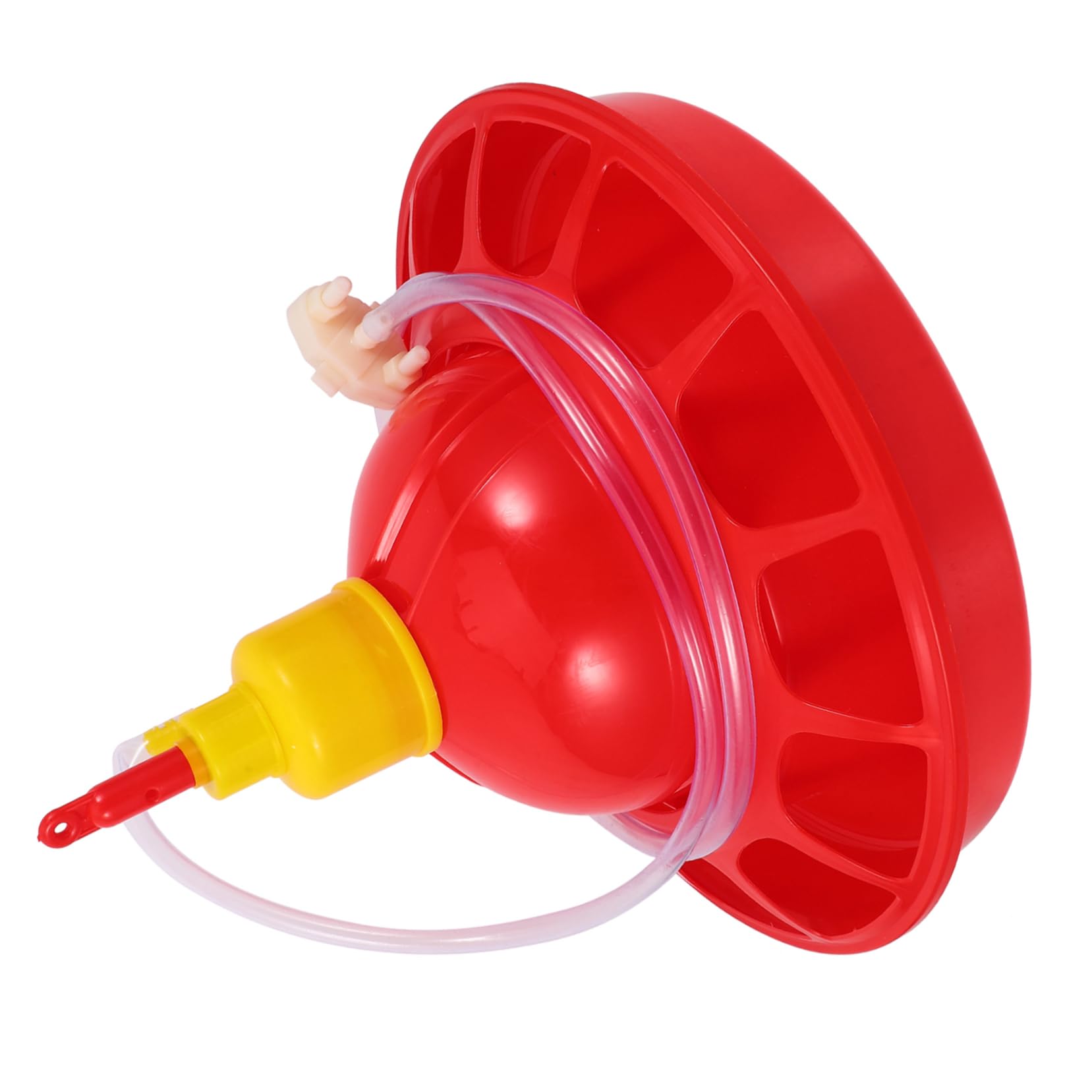 Abbeveratoio per Pollame in Plastica Pp Rosso Design Unico e Struttura Robusta, Distributore D'acqua Stabile per Polli e Pappagalli a Casa in Zoo