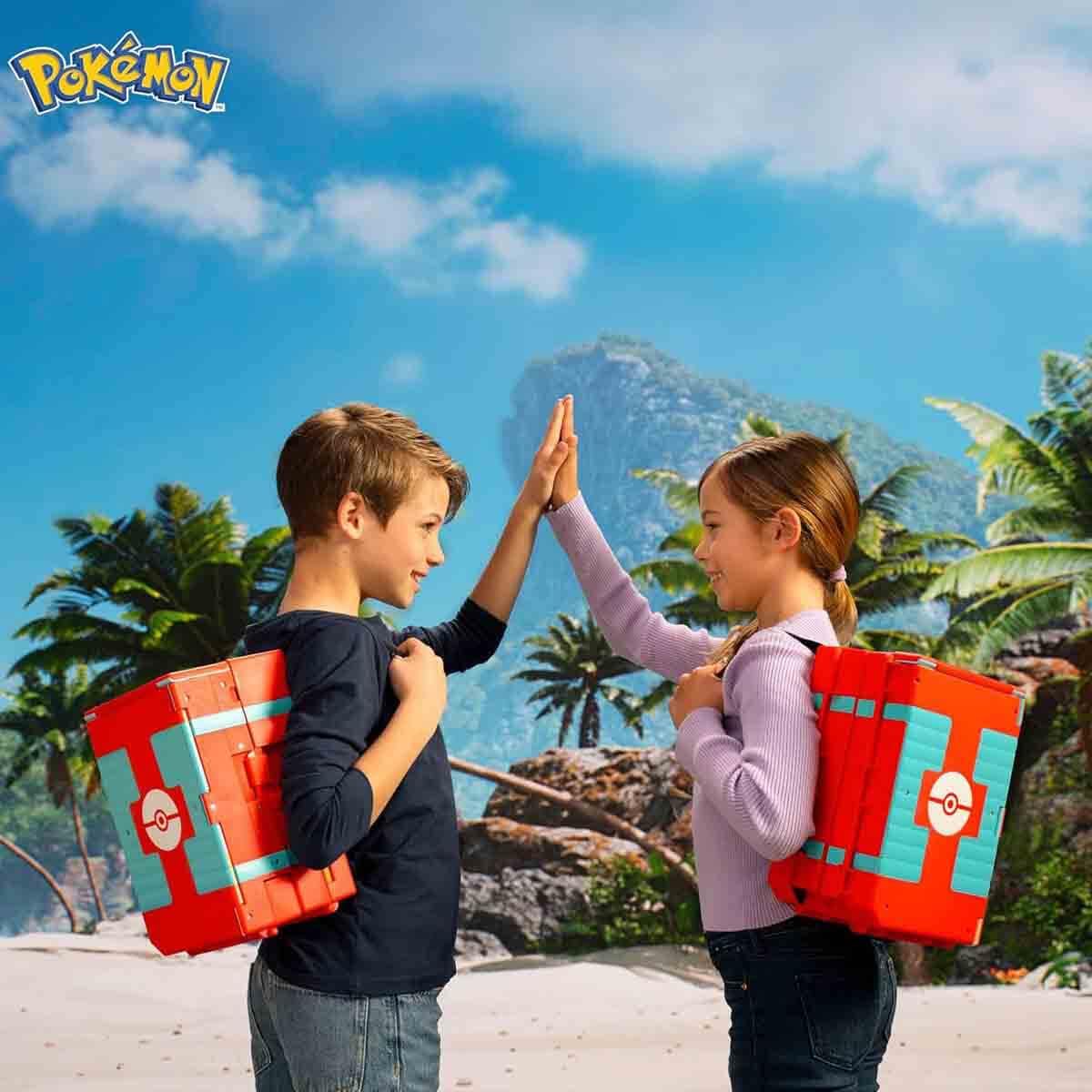 Pokémon PKW3424 - przenośny zestaw do zabawy - arena plażowa, oficjalny, składany świat zabawy z Pikachu, od 4 lat