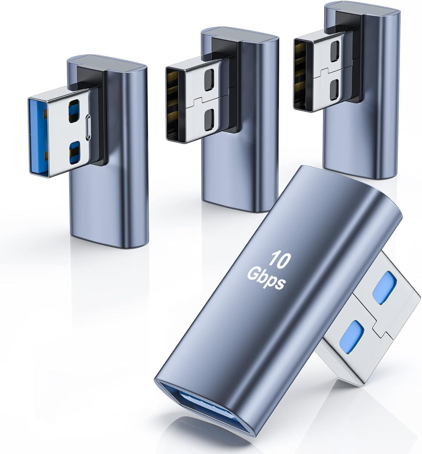 WISTAR 10Gbps USB 3.1 Male to Female Adapter Left Right Angle 90 Degree USB Cable Extension Connector Aluminum Alloy Shell for PC, Desktop, Laptop, USB Hub, USB Charger-image-16