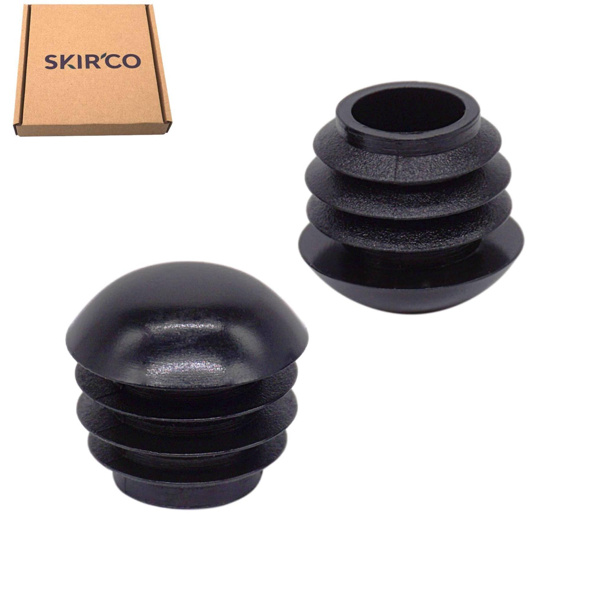 SKIR'CO (10 szt.) Okrągłe wkładki rurowe 16 mm, zatyczki do słupków ogrodzeniowych, czarne plastikowe zaślepki do rur, czarne RAL 9005 kolor
