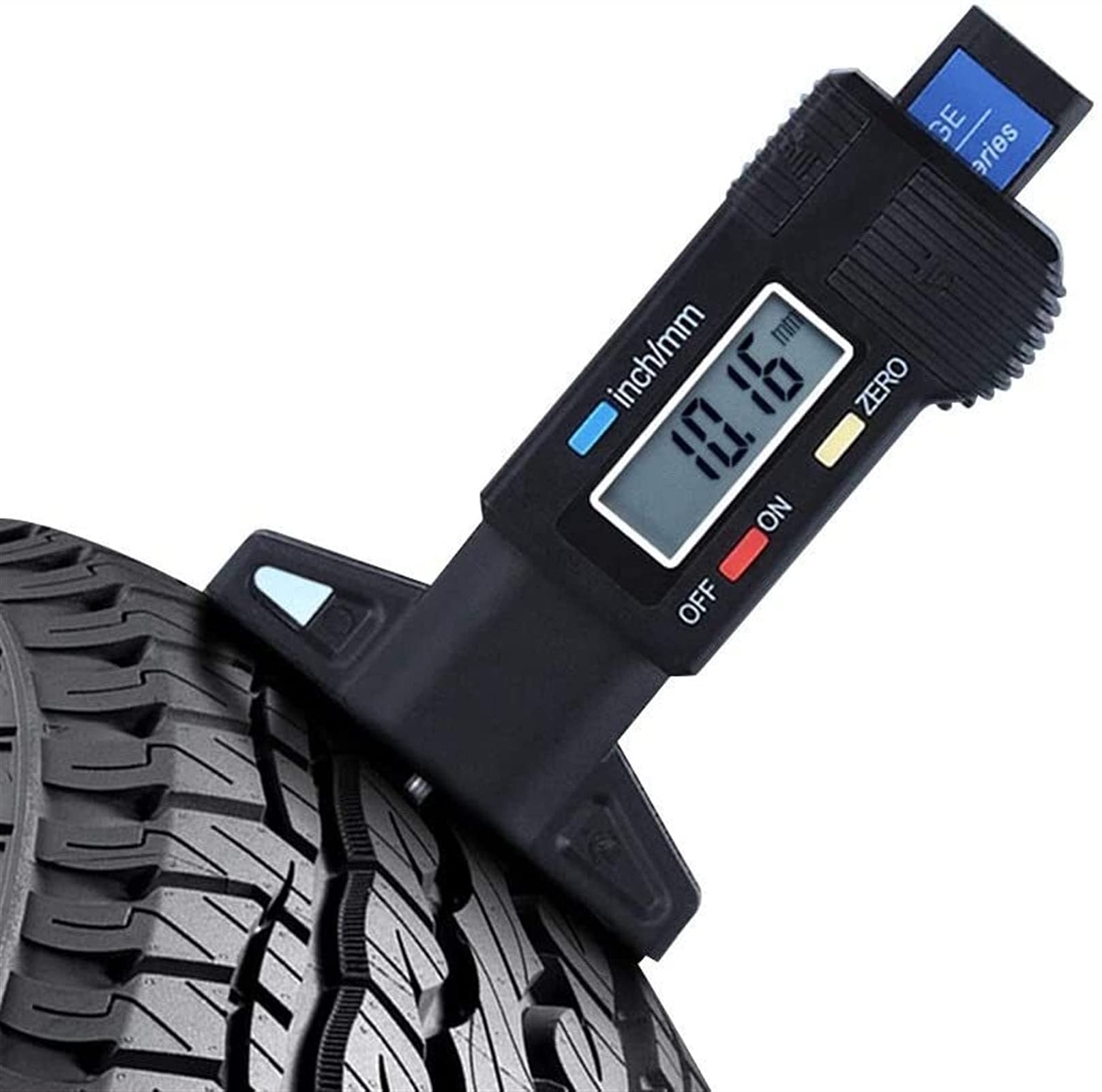 Probador de neumáticos de Coche, Pastilla de Freno, Desgaste, medidor de Profundidad de neumático Digital, Herramienta de comprobación de Banda de Rodadura (Color : Schwarz)