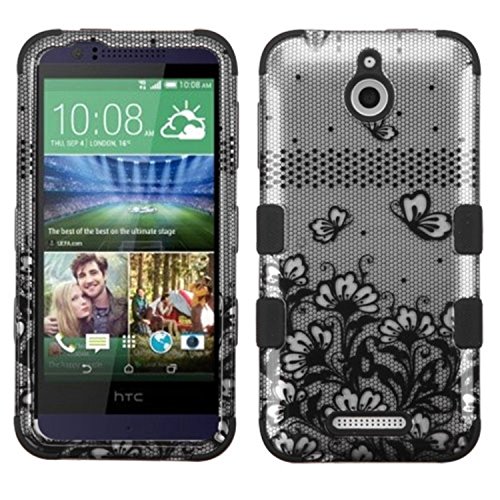 MyBat HTC 510 (Desire 510) TUFF Hybrid Phone Protector Cover - Retail Packaging - Black/Silver