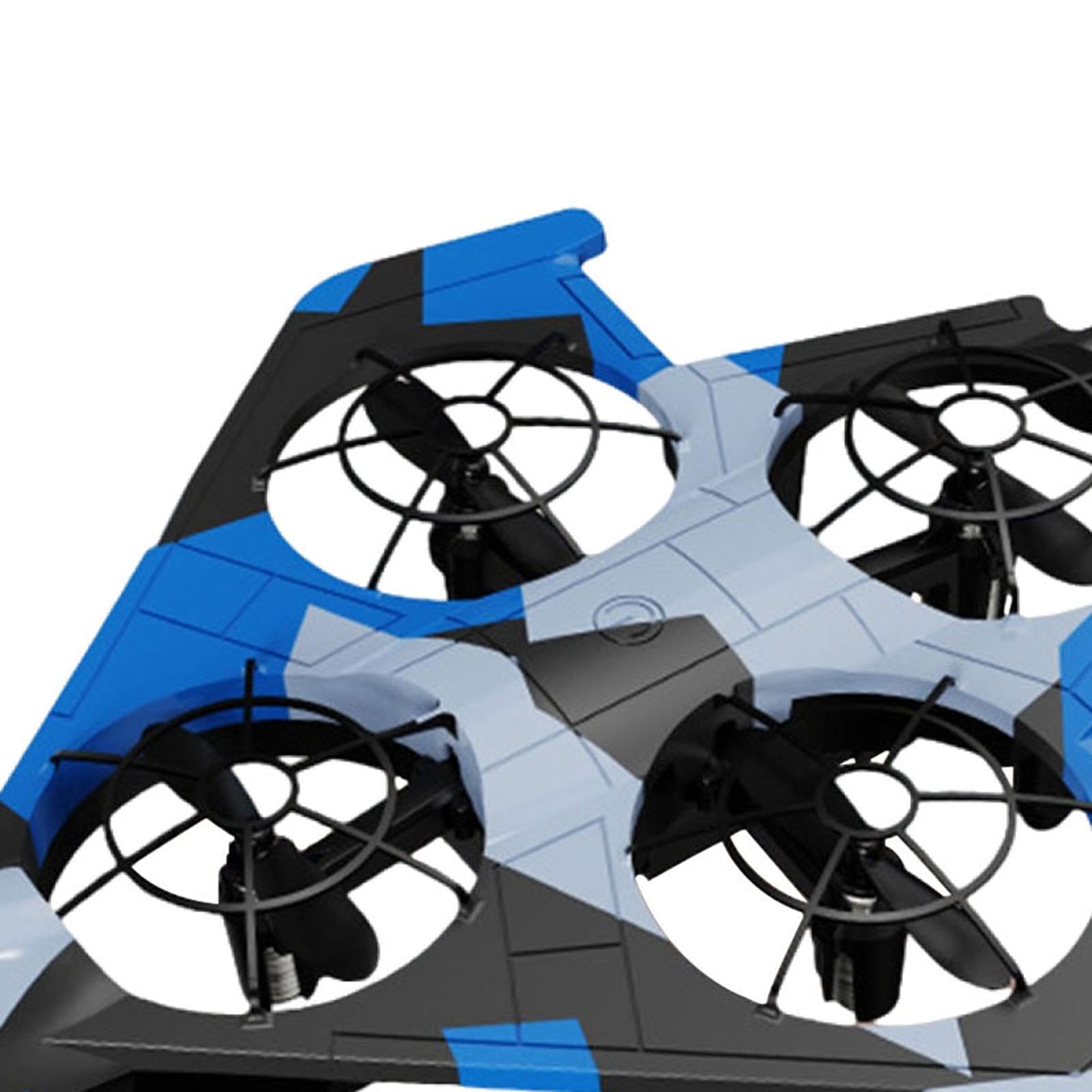 Avión Teledirigido Fijo de Modelo de Avión Planeador con Turboventilador Cuádruple Y Mando Inteligente Adecuado para Niños Adultos Regalo Y Lib, Azul con 3 Pilas