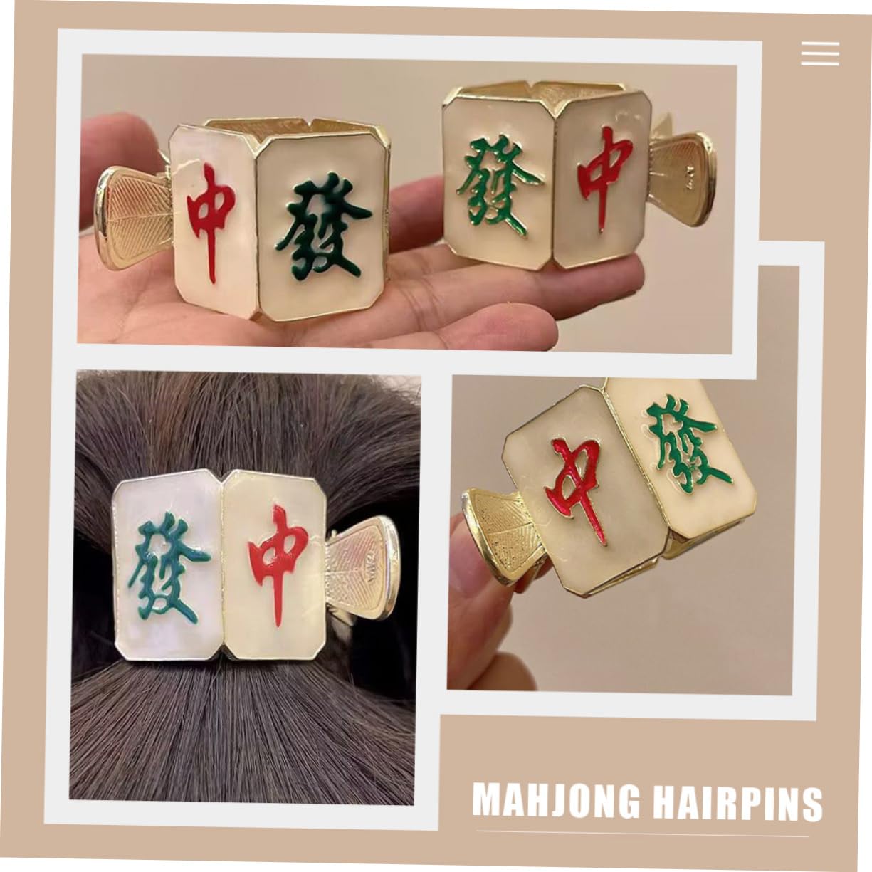MAGICLULU 5piezas Horquilla De Mahjong Adorable Clip Para Cabello Decorativo Pequeña Horquilla De Para Mujeres Accesorio y
