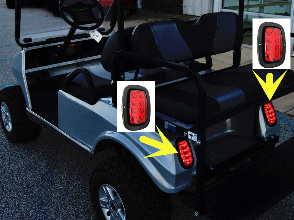 Dr.Acces Club Car DS LED Taillight Kit (2) LED 3 Wire Red Taillights for Golf Cart 1017035 (1982 - up)