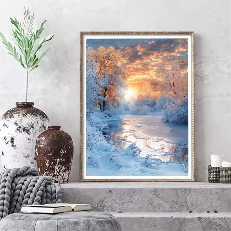 Kit complet de broderie diamant 5D coucher de soleil 60x80cm