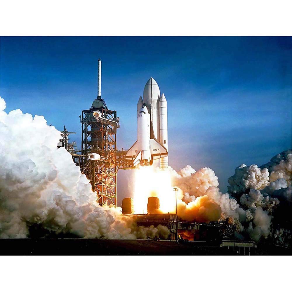 Wee Blue Coo Space 1981 Shuttle Launch Number One Columbia Nasa Art Print Poster Wall Decor 12X16 Inch
