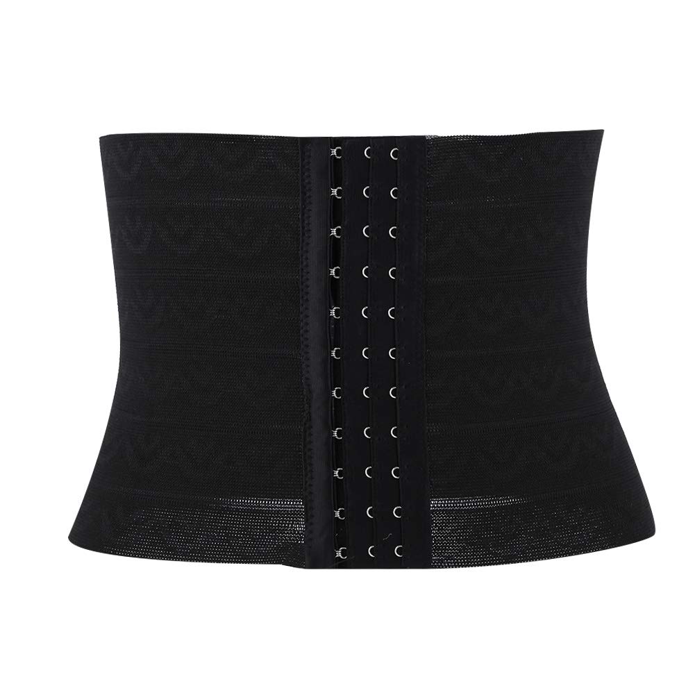 Body Shaping Belly Belt, High Elastic Corset Support Waist Wrap Guard, Belly Control Belt Shaping Waist Cincher for Women(L-Black)