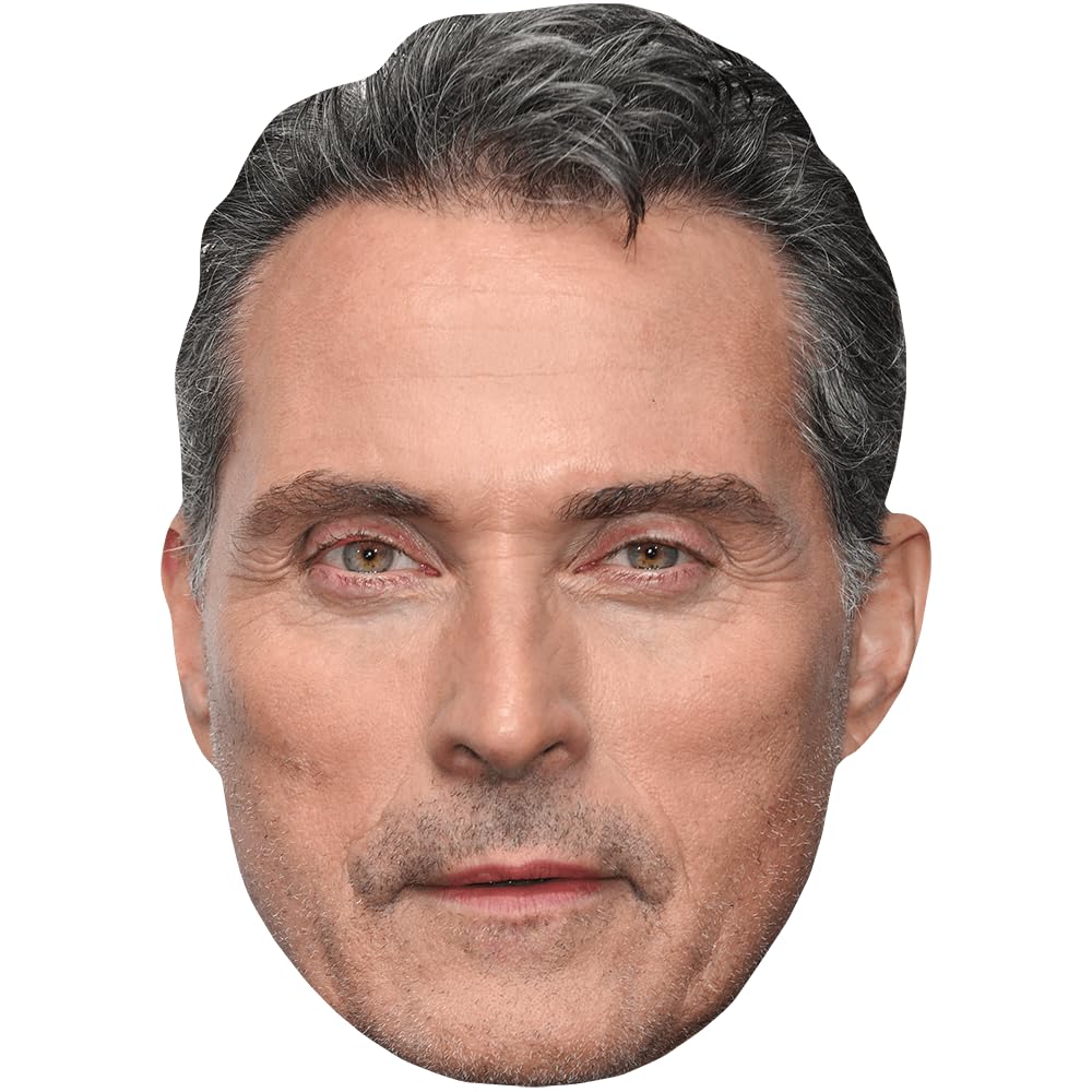 Celebrity Cutouts Lifelike Rufus Sewell (Stubble) Celebrity Mask, Flat Card Face, Fancy Dress Mask