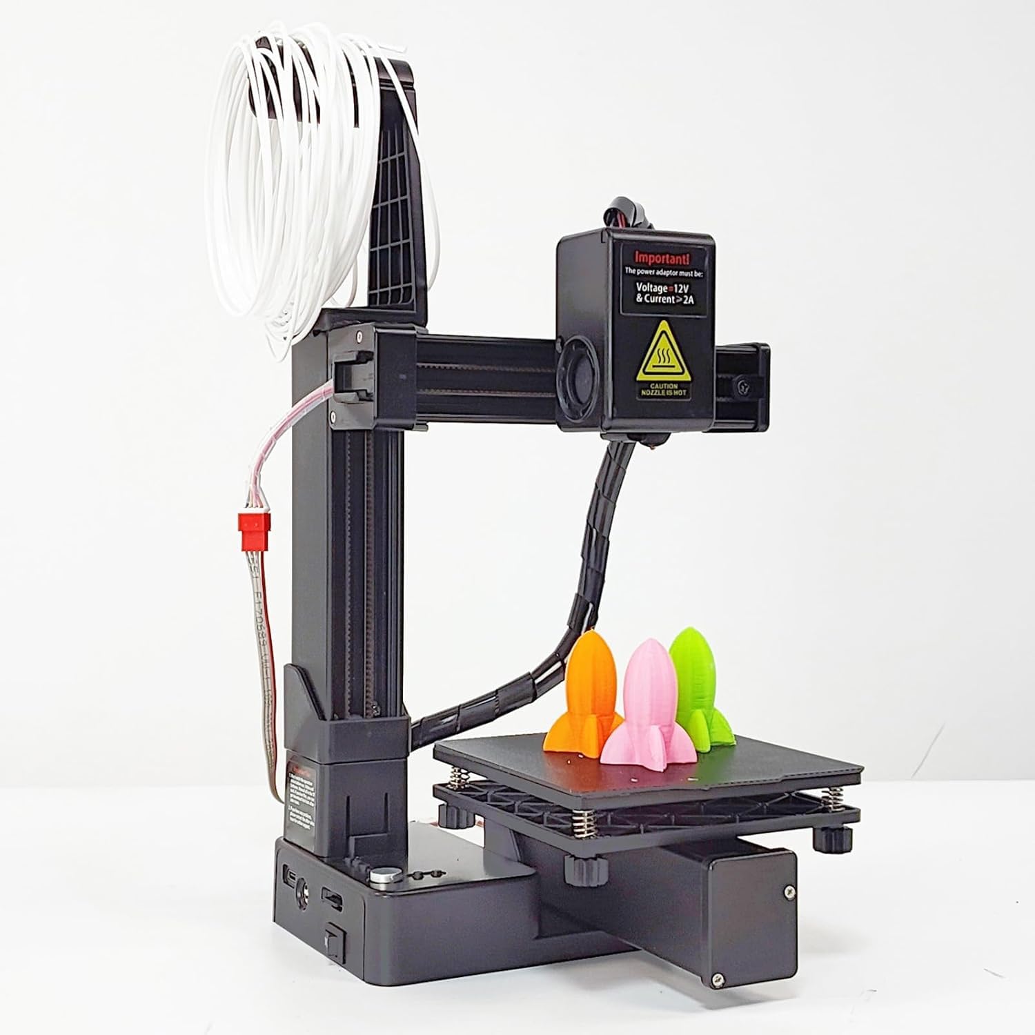 Stampante 3D per principianti, volume di costruzione 100 x 100 x 100 mm, compatibile con PLA TPU, riscaldamento rapido (spina americana nero)