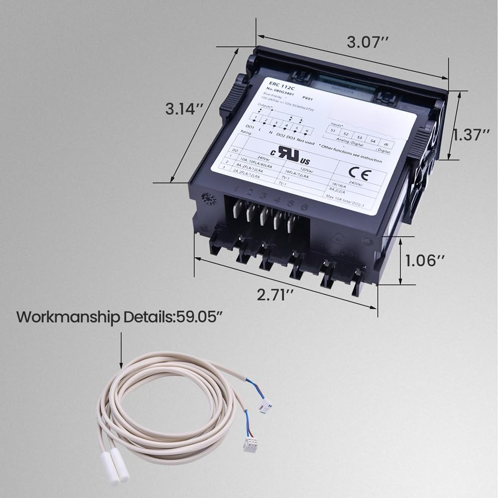 Temperaturcontroller -Kit ERC112C, Elektronischer Sensor Zur Verstärkten Kühlung für 080G3491