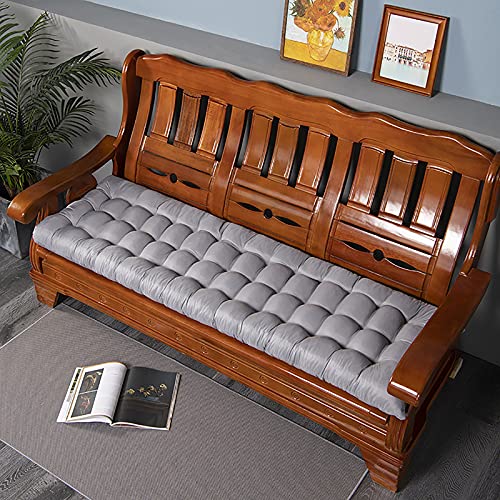 Cojines antideslizantes para muebles de exterior, 48 x 170 cm, duraderos y reutilizables, para banco de jardín de paleta y columpio rectangular, color gris