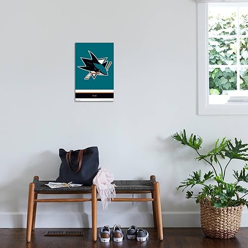 Miniatura 6 de Trends International NHL San Jose Sharks - Póster de pared con logotipo 21, 22.37 x 34.00 pulgadas, lienzo estirado
