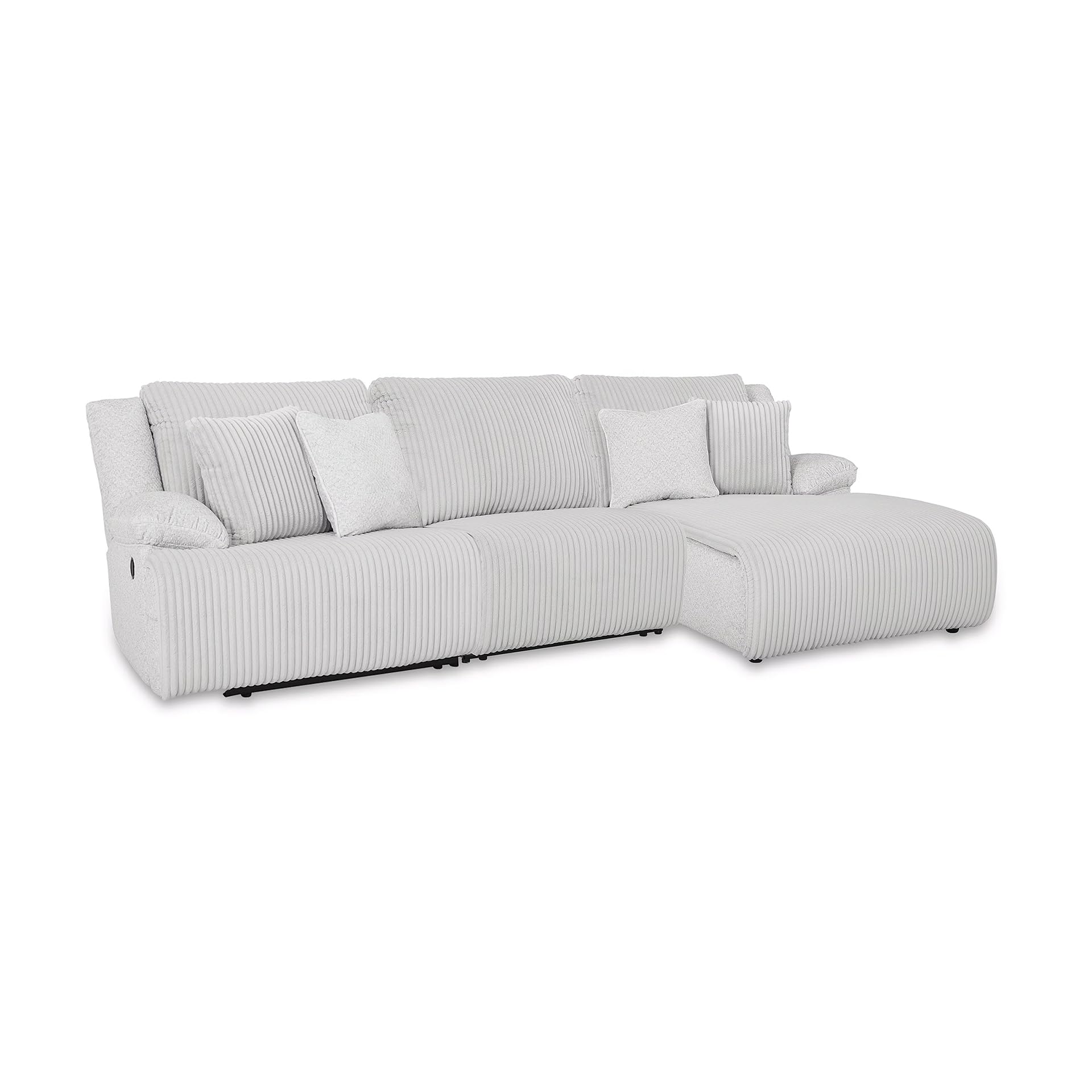 Signature Design by Ashley Top Tier Casual L-Shaped 3-Piece Reclining Sectional Sofa with Pillow-Top Armrest and 4 Accent