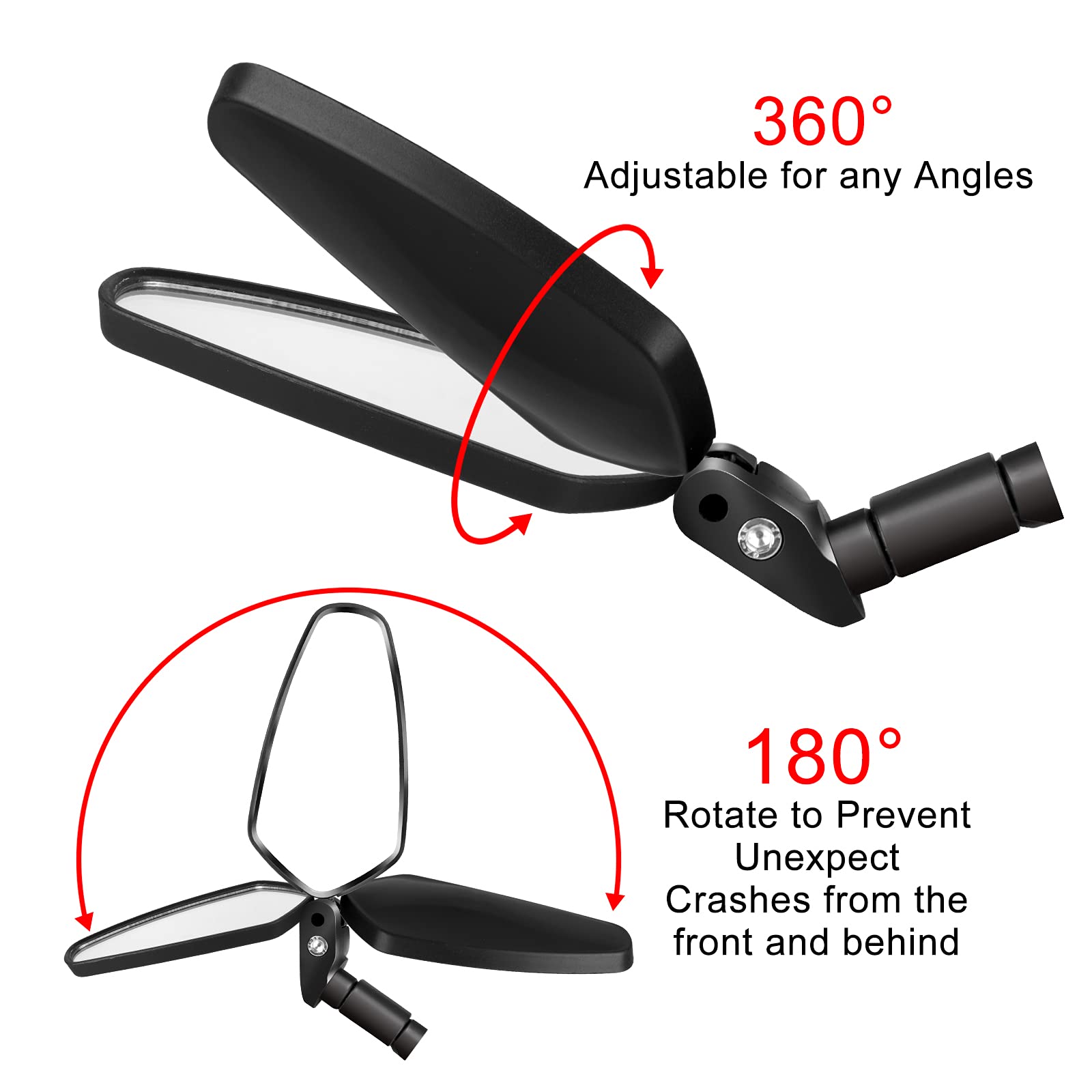 Produktbild von Fahrrad-Spiegel, HD-Glas, Konvexe Linse, 2 Stück, Sicherer