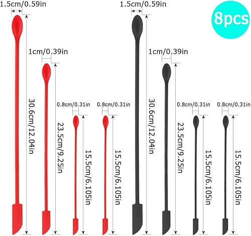 Miniatura 2 de 8 mini espátulas raspadoras de maquillaje, mini espátula de silicona para cosméticos, raspador de tarro pequeño y delgado reutilizable para sacar
