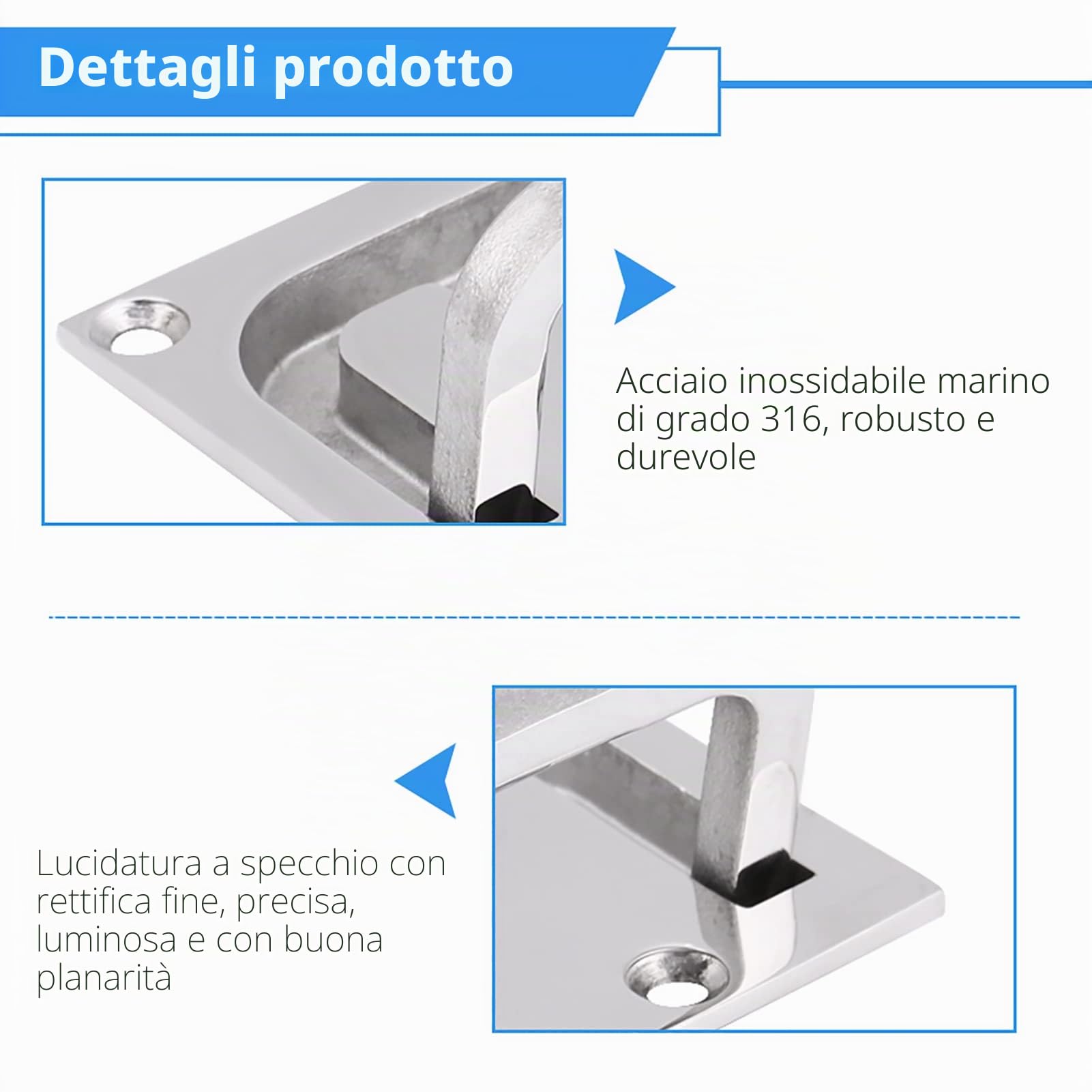 Keenso Armadietto per sciacquone Incasso per Barche, Maniglia in Acciaio Inossidabile Maniglia ad Incasso per Barche Incasso