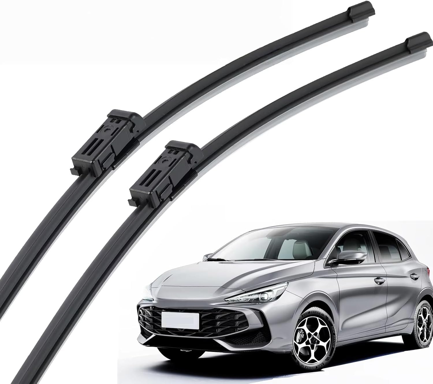 nwsplmy Front Windscreen Wiper for MG 3 MG3 2024-2026 22''+19'', Silent All-Season Replacement Blades Streak-Free Easy Install