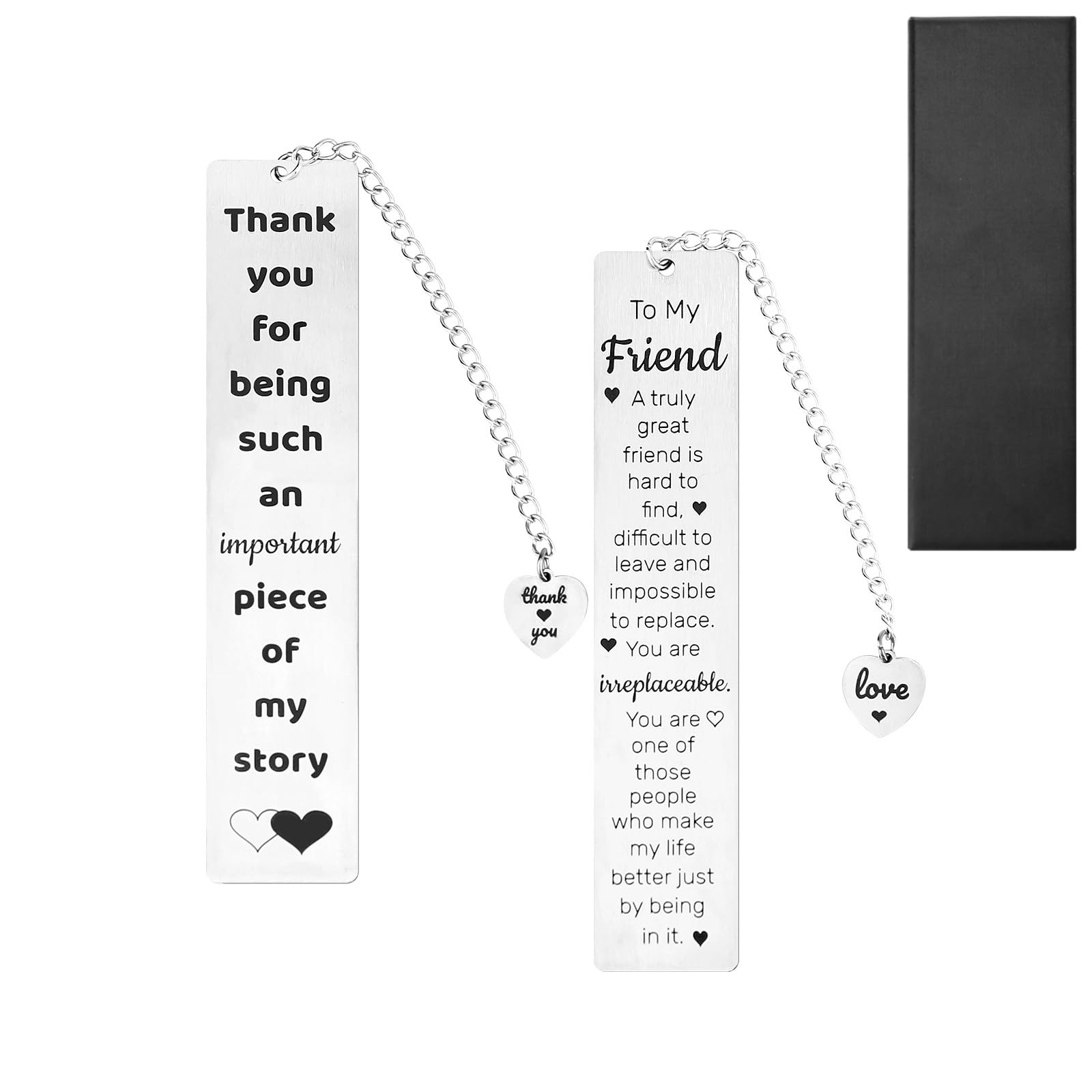 2Pcs Friend Bookmarks, Friendship Bookmarks for Women Book Lover Besties BFF Female Friend, Long Distance Friendship Bookmark Gifts for Birthday Graduation Thanksgiving Christmas