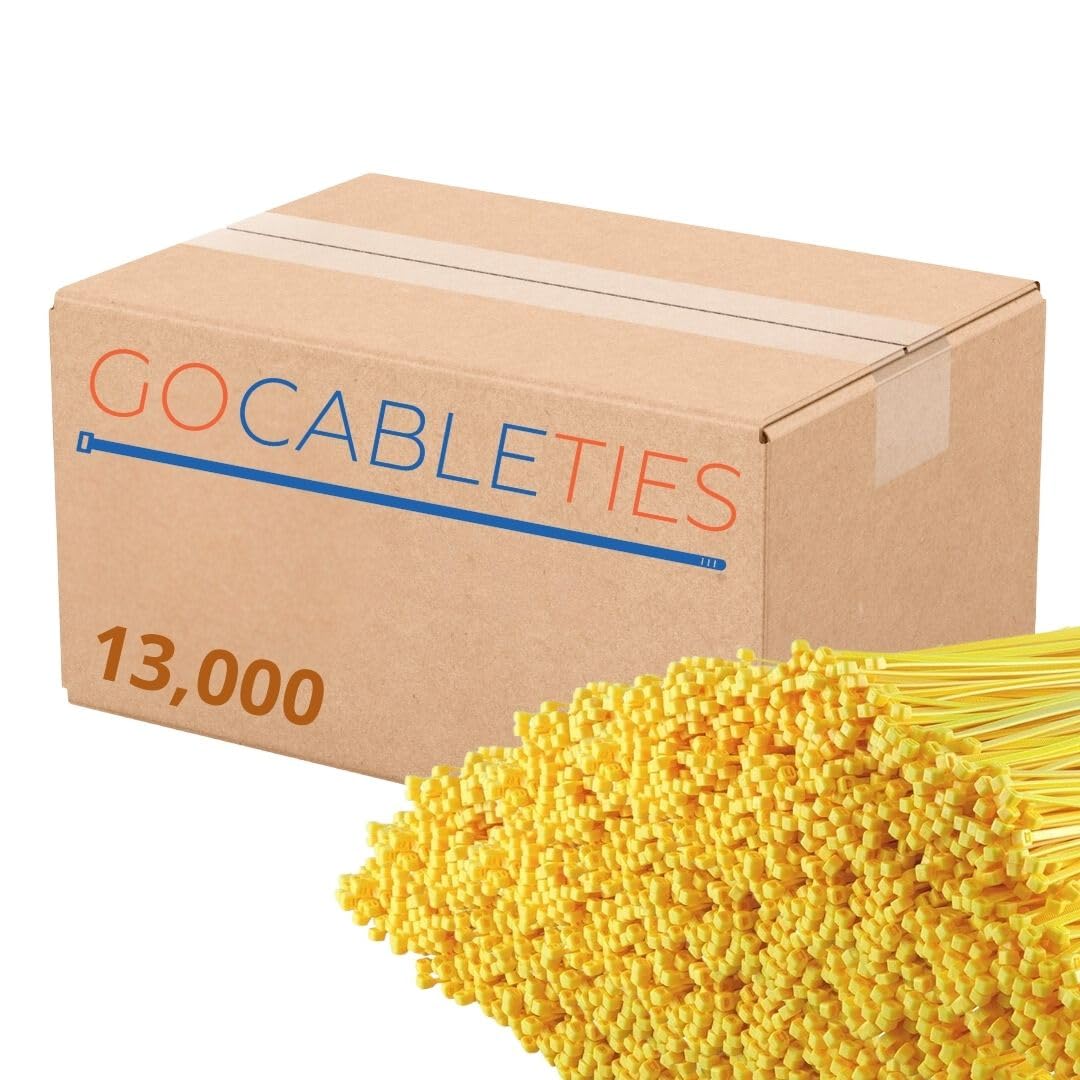 Gocableties Kabelbinder Gelb 13000 Stück 200 x 4,8 mm UV-beständig
