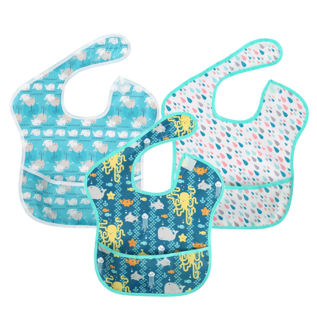 UPKOCH 9piezas Baberos Impermeables Para Bebés De Diseño De Cartoon y De Usar Para Comidas y Bebés Material y Lavable